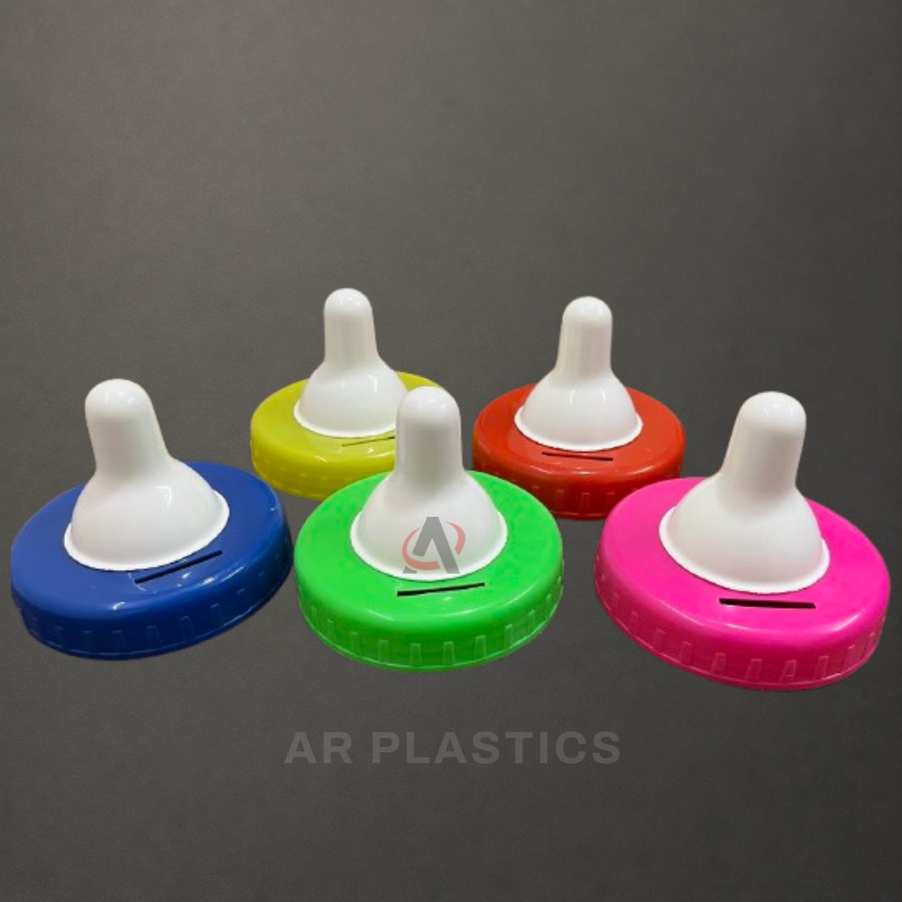 96 mm Double Color Nipple Cap - Plastic Material, 96 Millimeter Diameter, Customizable Colors | Screw Cap for Jars, User-Friendly Design