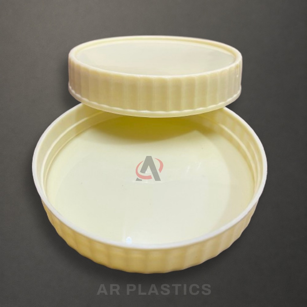 96 MM Design Cap - Plastic, 96 Millimeter Diameter, Available in All Colors, Screw Cap Type for Jars, Lightweight, High Strength, Customizable Options