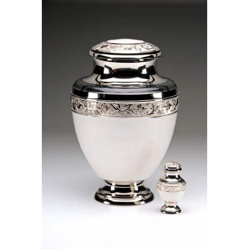 White And Black Brass Decorative Urns