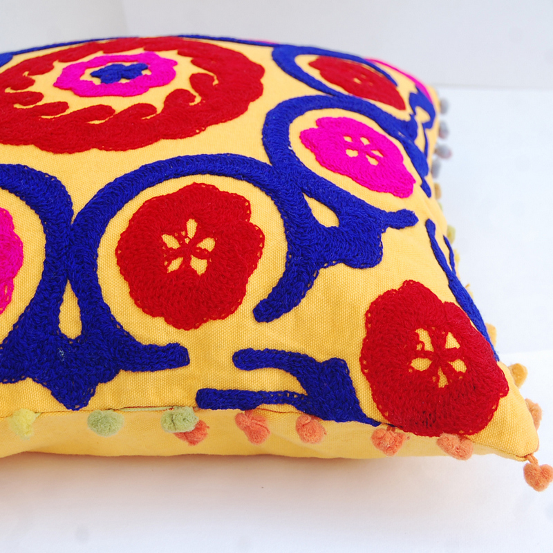 Traditional Mandala Embroidered Suzani Cushion Cover Decorative Pillow cases