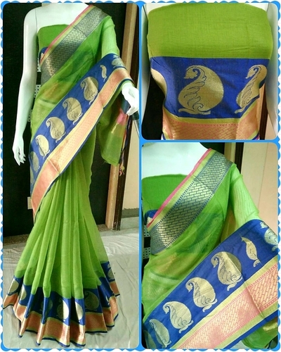 Green Designer Mainpuri Silk Saree