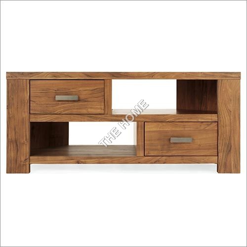 Manhattan Media Stand - Solid Wood, Polished Finish, Brown Color | Durable, Easy to Clean, Eco-Friendly Design