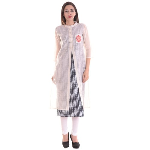 White Ladies Designer Long Kurti