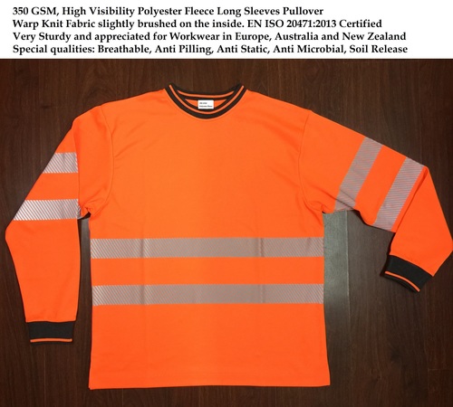 350 GSM High Visibility Polyester Fleece LS Pullover