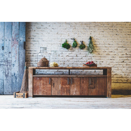 Industrial Recycled Side Cabinet With Multiple Drawer