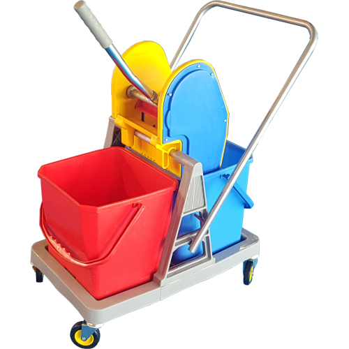 Double Bucket Mop Wringer Trolley 36L