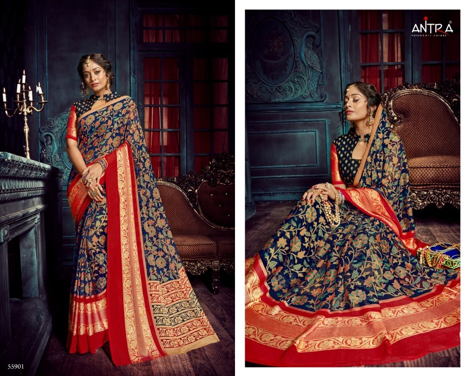 Zari Border Batik Print Cotton Sarees