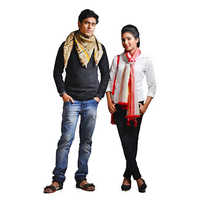 Fancy Scarves - Silk, 50x50 Cm, Red Printed | Shrinkage Proof Texture, Eye-catchy Design, Lightweight Comfort