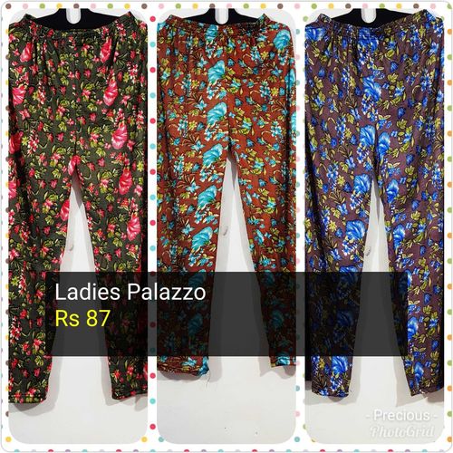 Palazzo - Satin Fabric, Ladies Printed Palazzo in Multiple Colors | Daily Wear Elegance