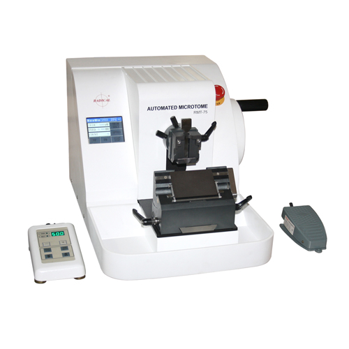 Fully Automatic Rotary Microtome RMT-75 - 520x450x300 mm, 30 kg | Dual Mode Sectioning, Precision Motor Drive, Touch Screen Control, Safety Features