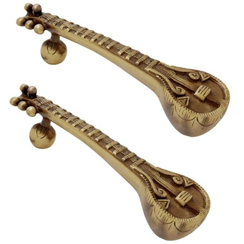Sitar Shape Door Handle Pair made by Brass metal Handle
