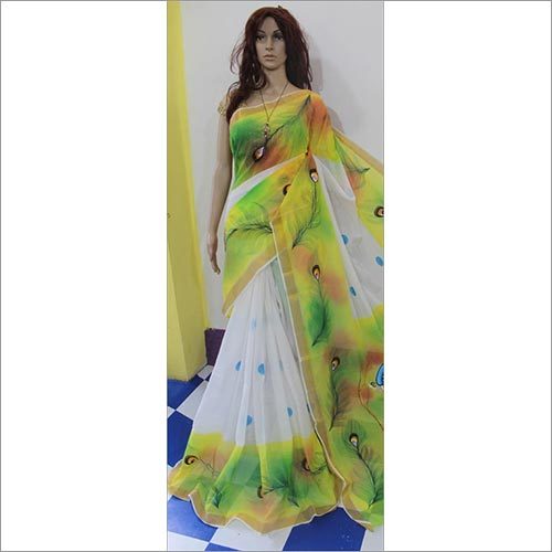 Green And White Kanjeevaram Sarees