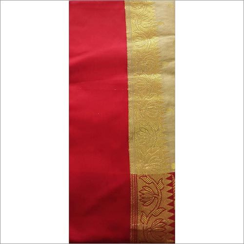 Red And Golden Batik Print Sarees
