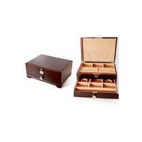 Wood Leather Jewellery Box