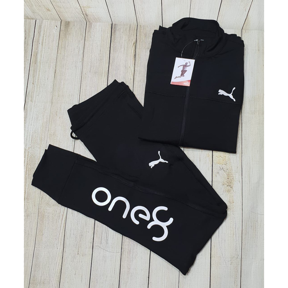 Mens Track Suit - Polyester M-XL, Black | Comfort, Breathability, Durability, Athletic Fit, Zip Closure