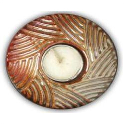 Ceramic Round Candle Holder Green