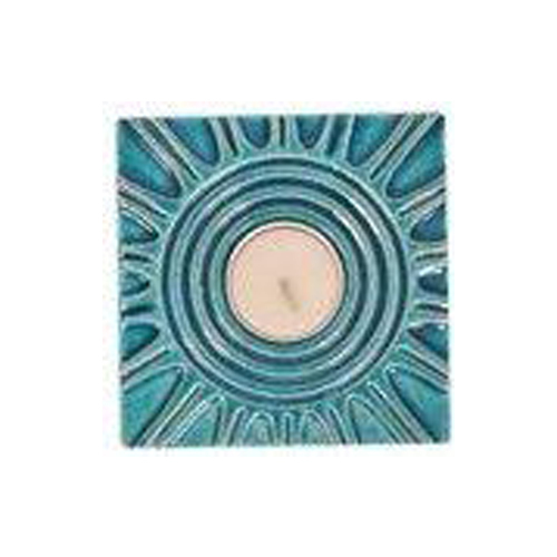 Ceramic Square Candle Holder Blue