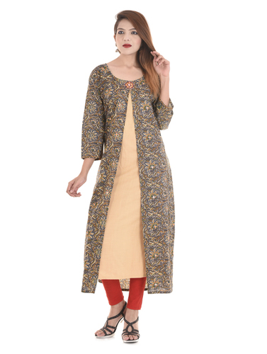 Stylish Ethnic Kurti - 100% Cotton, Size S-XXL, Multi Color | Breathable, Eco-Friendly, 3/4th Sleeves, Perfect for Daily Wear