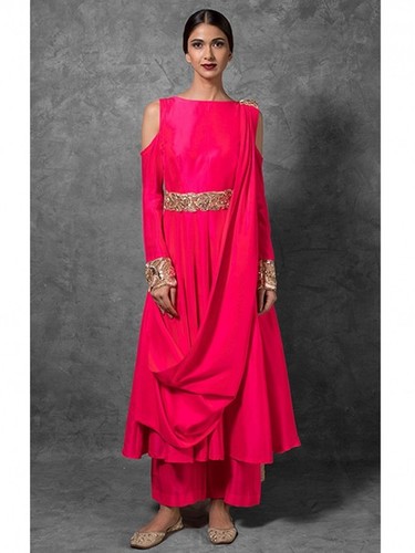Pink Party Were Knee-Long Kurti