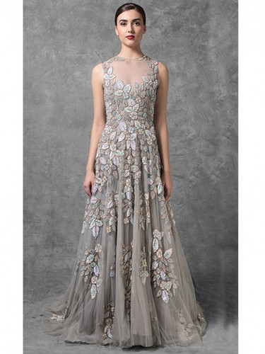 Silver A-Line Gown