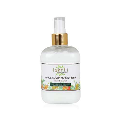 Iskrti Vitamin E Enriched Apple Coco Moisturizer - Herbal Cream Light Green Color Deep Hydration & Anti-Aging Benefits Natural Deodorant Cooling Effect Ideal for All Skin Types