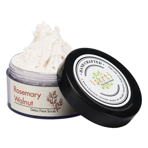 Face Scrub - Cream For Oily Skin | Natural Antiseptic Infused with Rosemary & Walnut Exfoliates Boosts Circulation Rich in Antioxidants