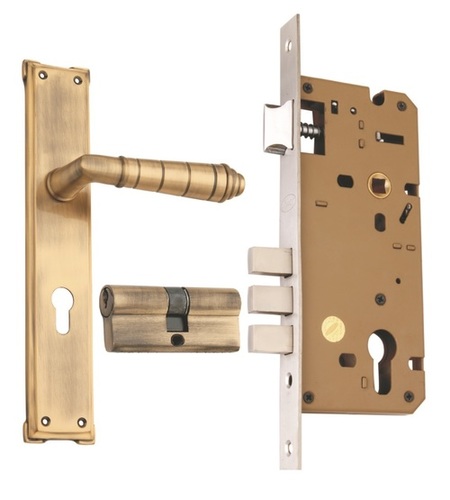 Brass Mortice Cylindrical Lock Set