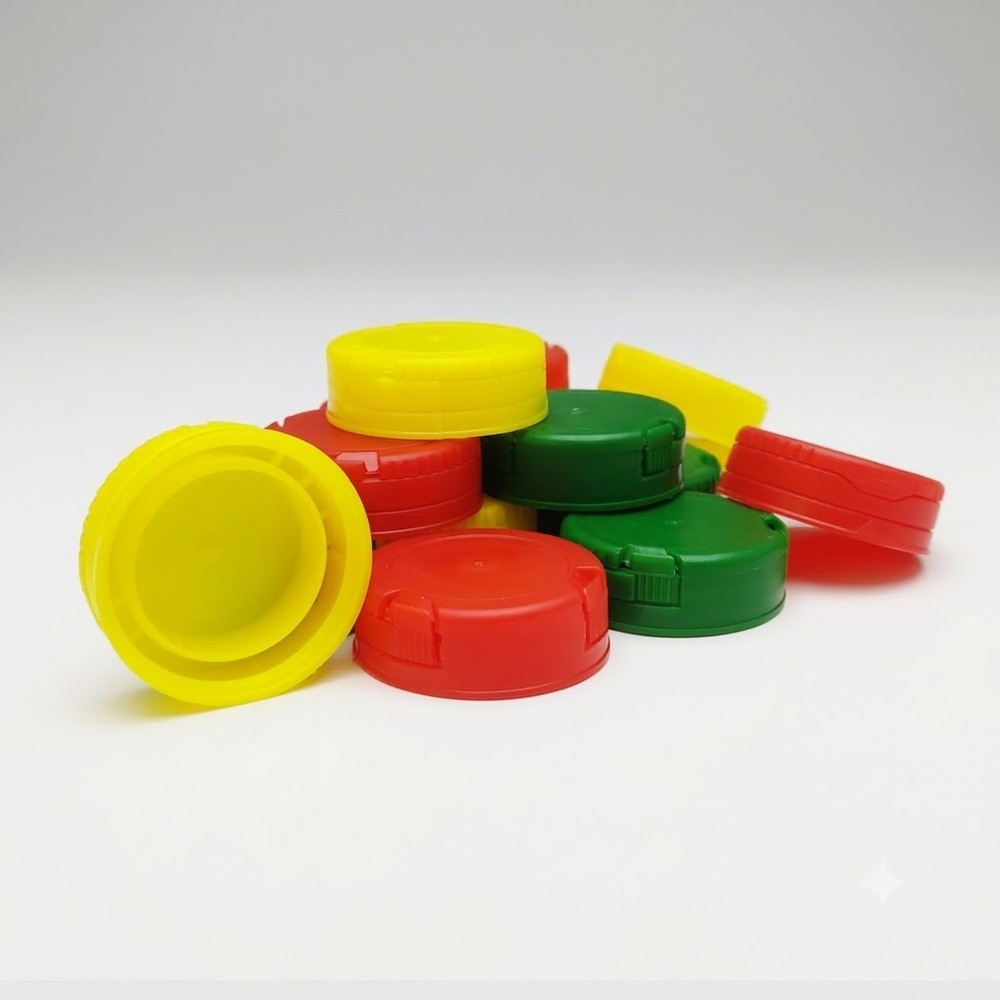 Single Colour CTC Cap - Plastic , 25mm Diameter , Yellow, Green, Red , Easy to Install, Tight Seal, Customizable Design