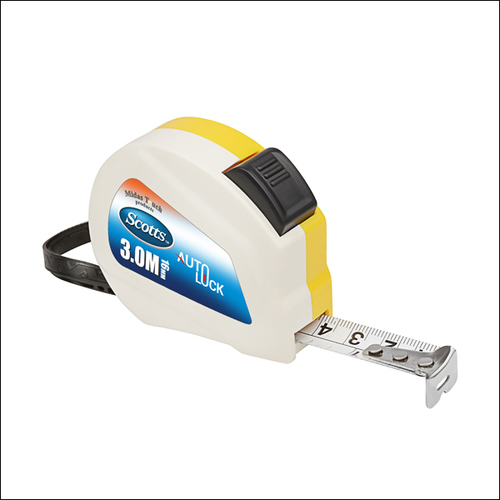 Auto Lock 3MT x 16mm Measuring Tapes - Plastic Material , White and Yellow Color, Perfect for Precise Measurement in Various Applications