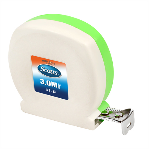 Mini 3MT x 13mm Measuring Tapes - Plastic Material, 3 m x 13 mm Size, Green and White Color | Precision Measurement Tool for Versatile Use