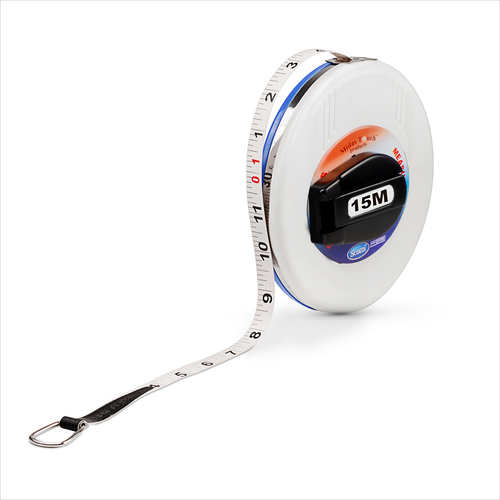 Fiber Glass 15MT Measuring Tape - Plastic Material, 15MT Size, White and Purple Color | Durable Design for Long-lasting Measurement Applications