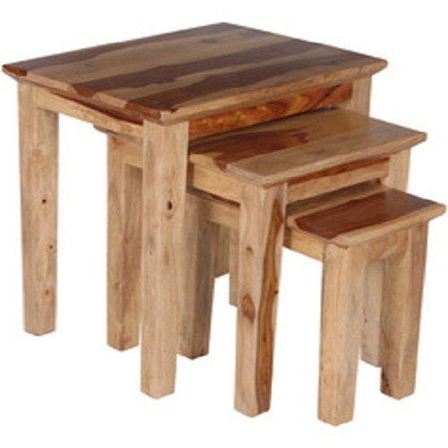 Sheesham Wooden Three Stool Set