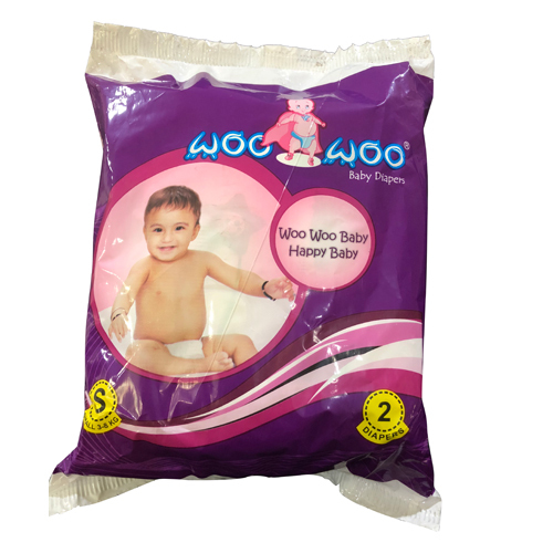 Small 2 Pack Woo Woo Baby Diapers