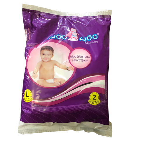 Large 2 Pack Woo Woo Baby Diapers