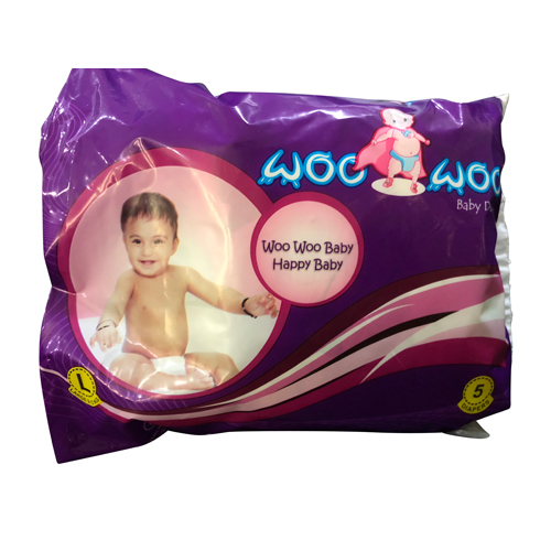 Large 5 Pack Woo Woo Baby Diapers