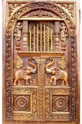 Carved Wooden Door Application: For Temple And Home