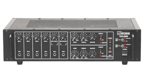 TZA2000 Two Zone PA Power Mixer Amplifiers - Aluminum Alloy, 220 Volt | 1 Year Warranty, 17.4 Kilograms Weight