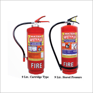 Water CO2 Portable Stored Pressure & Cartridge Type Fire Extinguisher - 9 Ltr, Epoxy Polyester Coating, Phosphate Treated | 15kgf/cm2 Charge Pressure, 2m Jet Length, 60g Cartridge, IS 15683 Standard