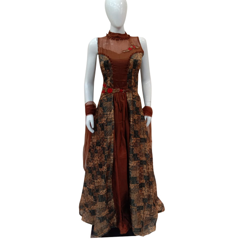 Ladies Party Wear Brown Suit