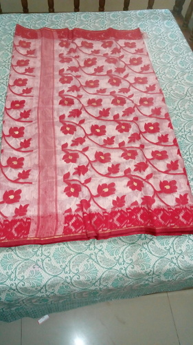 Cotton Red Dhakai Jamdani Sarees