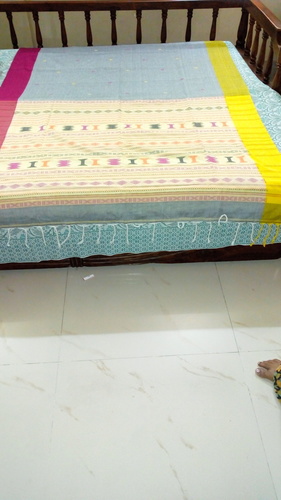 White With Pink And Yellow Border Pure Cotton Saree