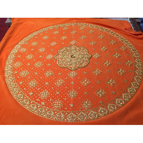 Orange Embroidered Rumala Sahib