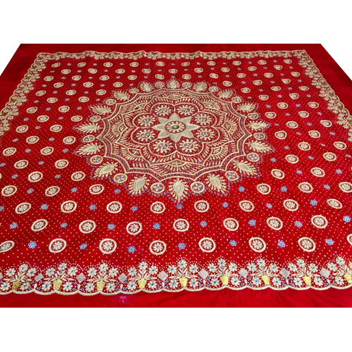 Red Embroidered Rumala Sahib