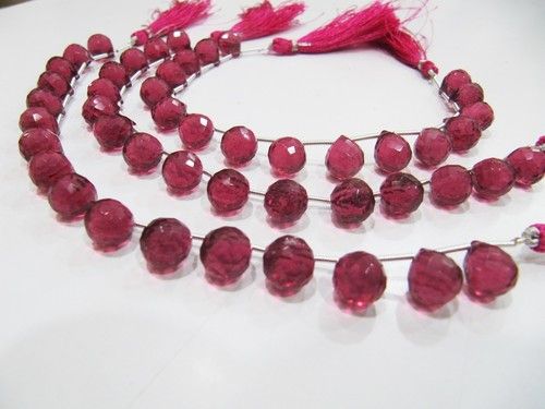 AAA Quality Rubellite Pink Quartz Tear Drop Shape Faceted Beads