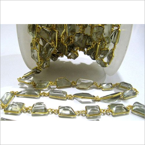 AAA Quality Natural Green Amethyst Free Shape chain