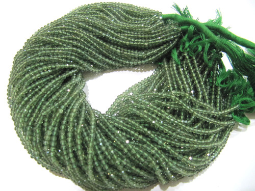 AAA Quality Green Apatite Gemstone Round Faceted Beads