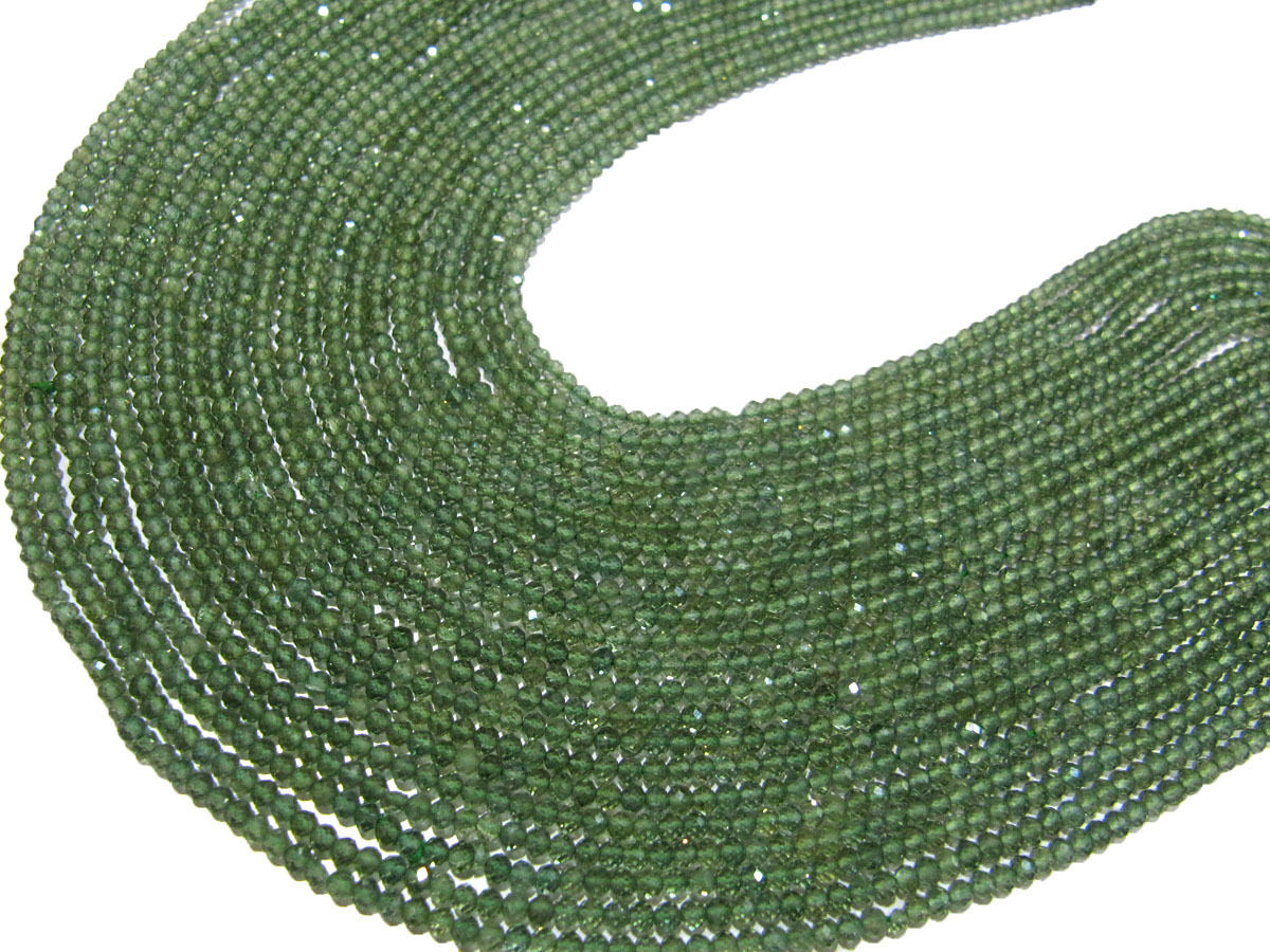 AAA Quality Green Apatite Gemstone Round Faceted Beads