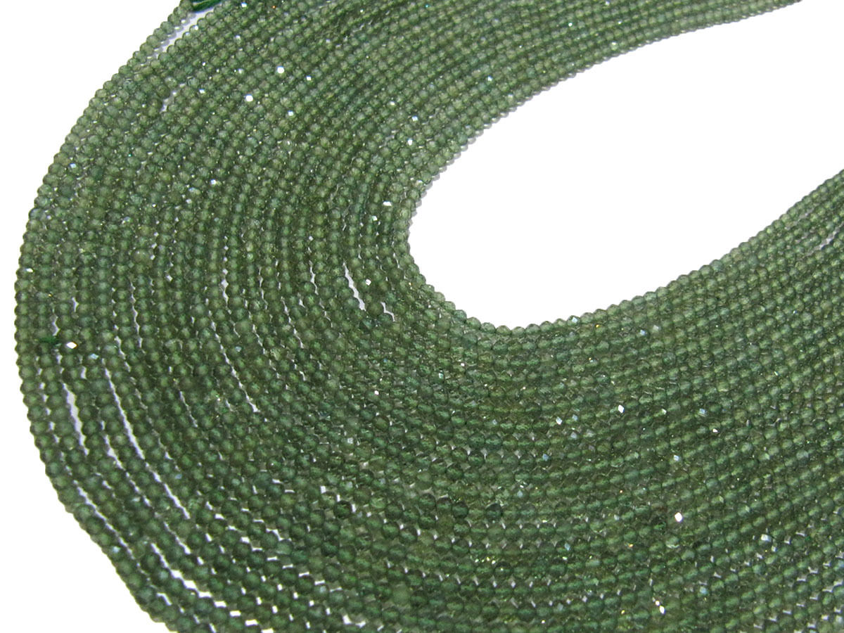 AAA Quality Green Apatite Gemstone Round Faceted Beads