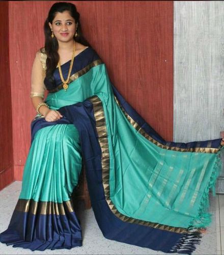 Handlom Saree - Cotton Silk, 6.3 Mtr Length With Blouse | Soft Cotton Silk Fabric, Normal Wash with Shampoo, South Style