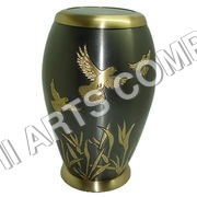 Coated Brass Birds Urn